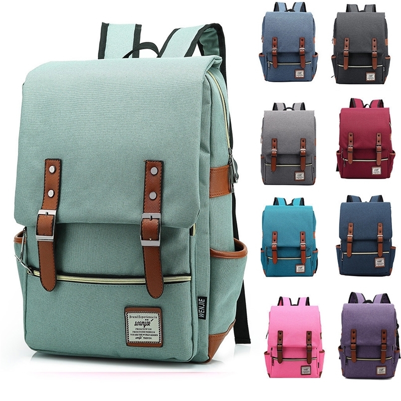 Vintage 16 inch Laptop Backpack Women Canvas Bags Men canvas Travel Leisure Backpacks Retro Casual Bag School For Teenagers y260615