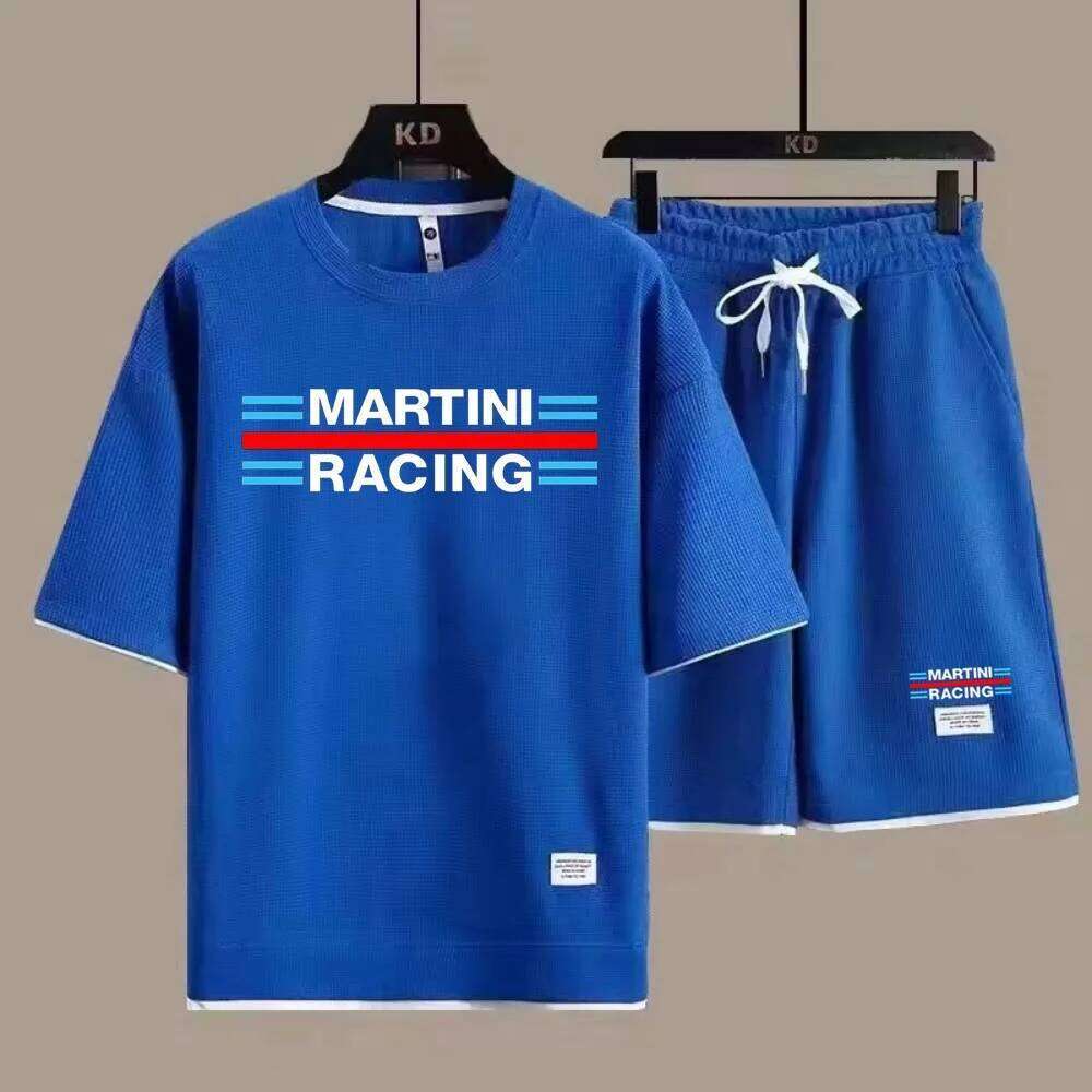 Men's sportswear summer loose and comfortable Martini racing car leisure elegant T-shirt shorts set 26Y0626 - view 6