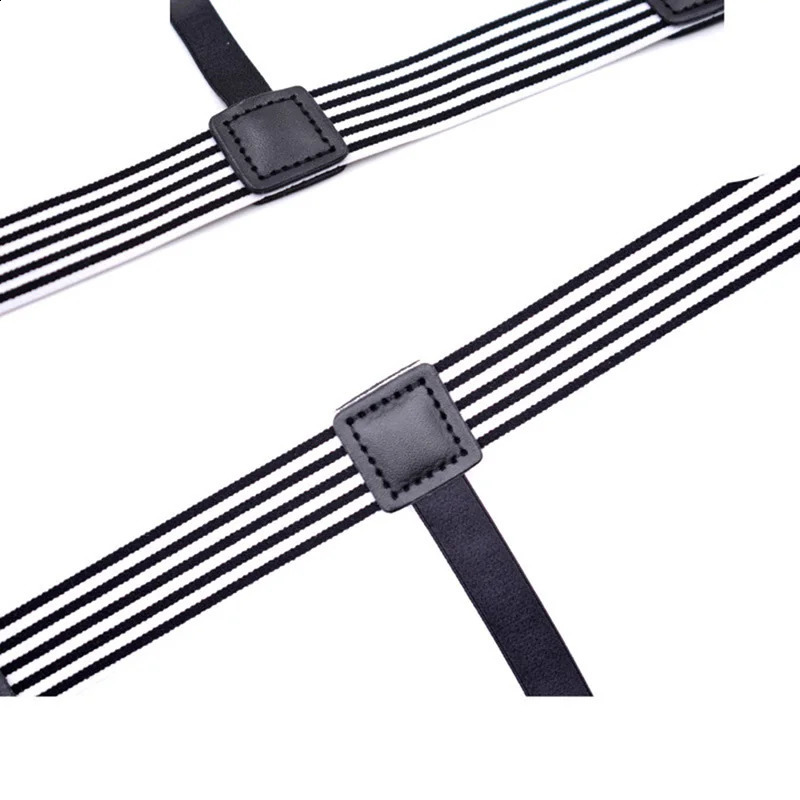 1 Pair Elastic Mens Shirt Stays Striped Suspenders Straps Anti-skid Belt Garters Nylon Adjustable Shirt Holders For Male 260626 - view 5