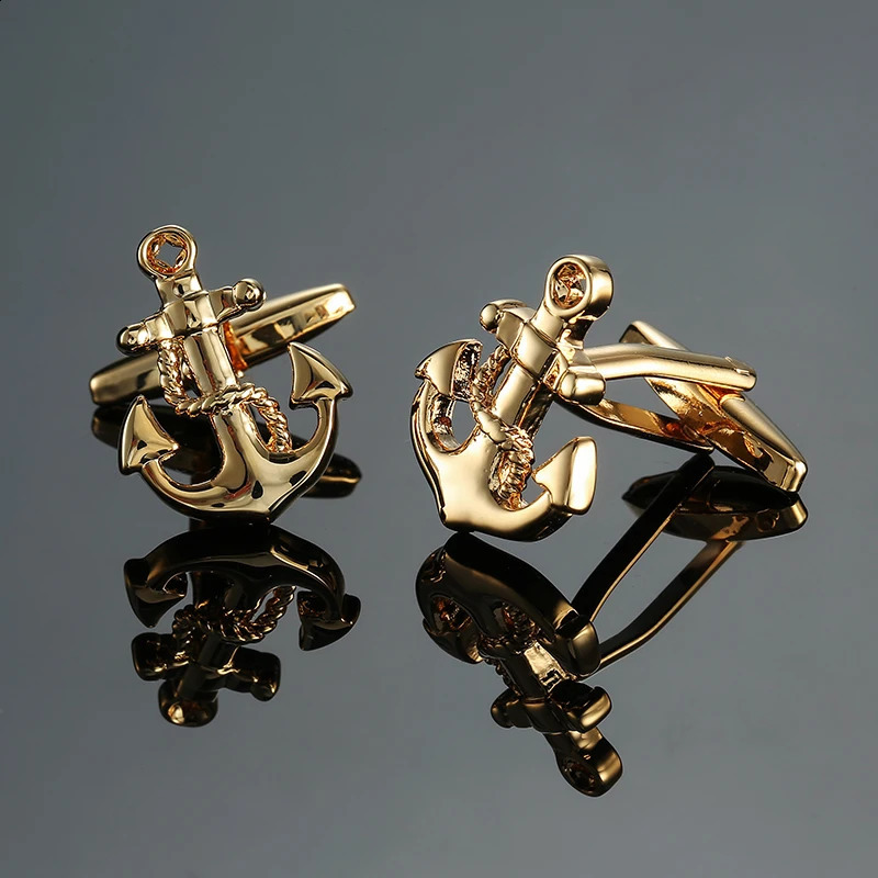 Mens French shirt cufflinks copper material boat anchor cufflinks fashion clothing accessories wholesale 260626 - view 3