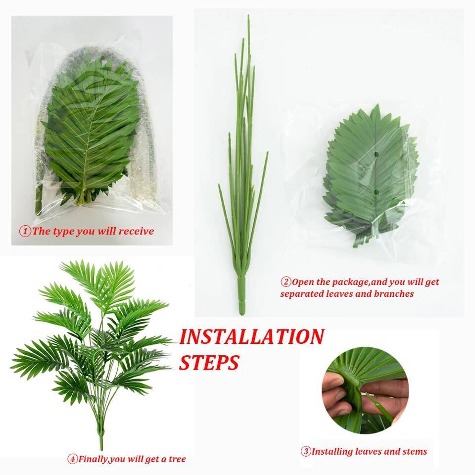 24 Leaves Areca Palm Artificial Plants Trees in Pot Plastic Green Fake Plant Tree Bonsai for Room Home Indoor Outdoor Decoration ddmythur - view 7