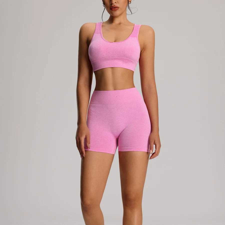 Bra Sport 2pcs/set Shorts Yoga Set Sportswear Woman Gym High Waist Seamless Workout Shorts Leggings Activewear Womens Tracksuit M260626 - view 5