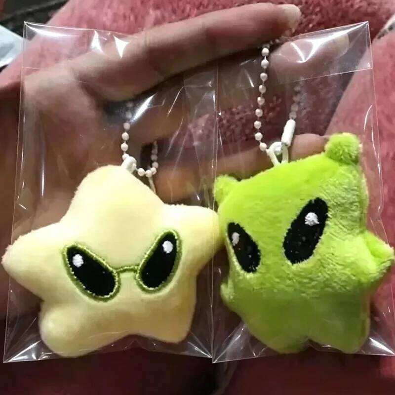 1/2pcs Cute Plush Alien Star High Beauty Doll Mobile Phone Rope Bag Car Keychain Versatile Cartoon Soft Pendant 26Y0626 - view 5