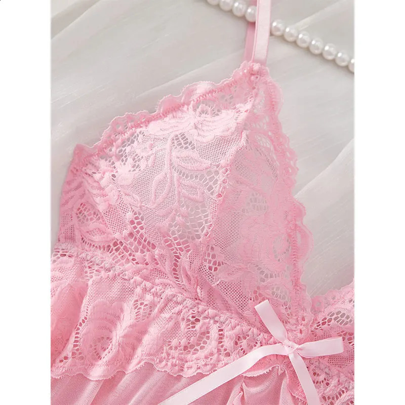 Suspender Suit Summer Ultrathin Nightgown Lace Thong Sets Sexy Pyjamas Lingerie Night Dress Comfortable Sleepwear 260625 - view 6