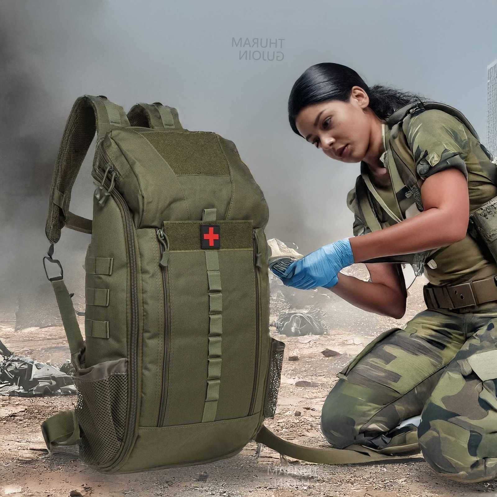 Waterproof First 40L Aid Kit Tactical Medical Backpack First Aid Bag for Hiking Trekking Hunting Fishing Camping Outdoor Sports M260626