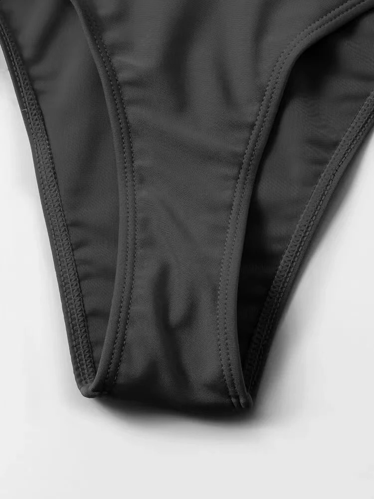 Summer Fashion Solid Color Strap Bikini AntiWrinkle Comfortable Swimsuit Perfect Beachwear for Pool Party And Sunbathing 260625 - view 7