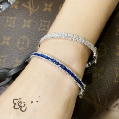 Bright oil painting color treasure bracelet 18K gold-plated rainbow micro-set rock sugar zircon flash diamond hearts and arrows 260626 - view 4