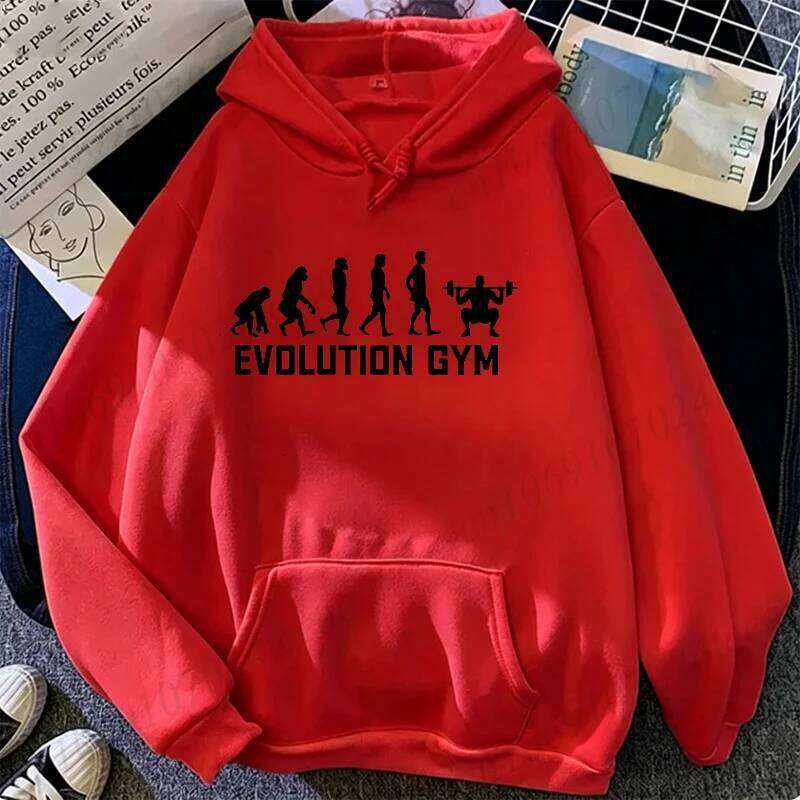 Funny Gym Graphic Sportwear Personalized Men Women Human Evolution Novelty Sweatshirt Fashion Hooded Hoodies W260626 - view 3