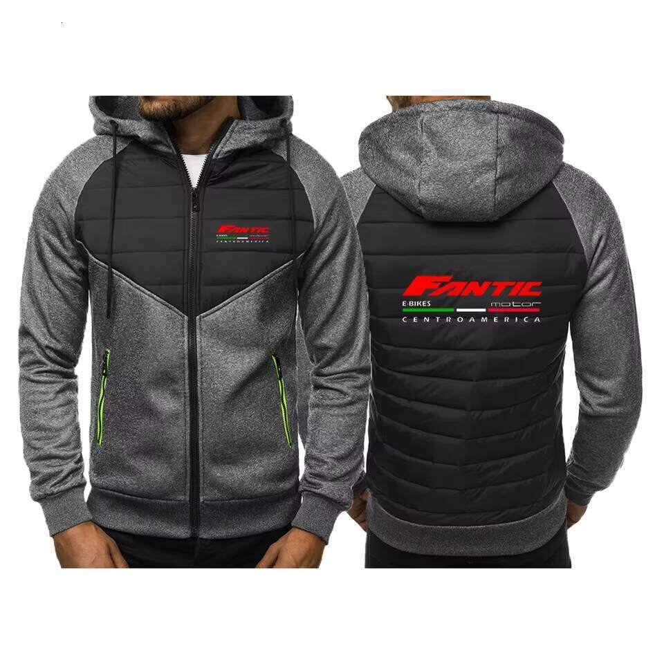Simple Style Men's Creative Graphic Fantic Motor Logo Print Hoodies 2026 Spring And Autumn Comfortable Hooded Coat Jacket W260626 - view 3