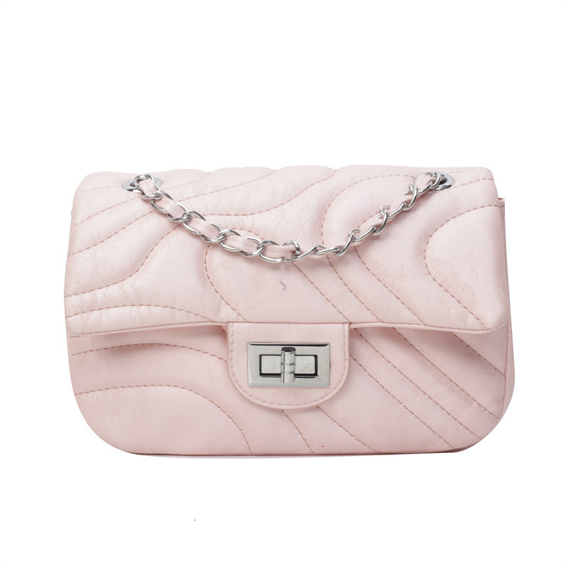 Summer Trend Quilted Diamond Embroidery Small Bag For Women, Textured Metal Chain Lock Buckle Versatile Shoulder Crossbody Handbag - view 6