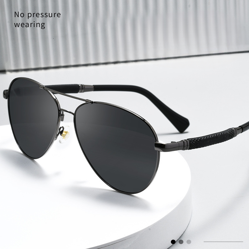 PB Q Pilot Style Double Bridge Men s Polarized Sunglasses Outdoor Sun Protection Driving UV Protection Sunglasses Wholesale - view 3