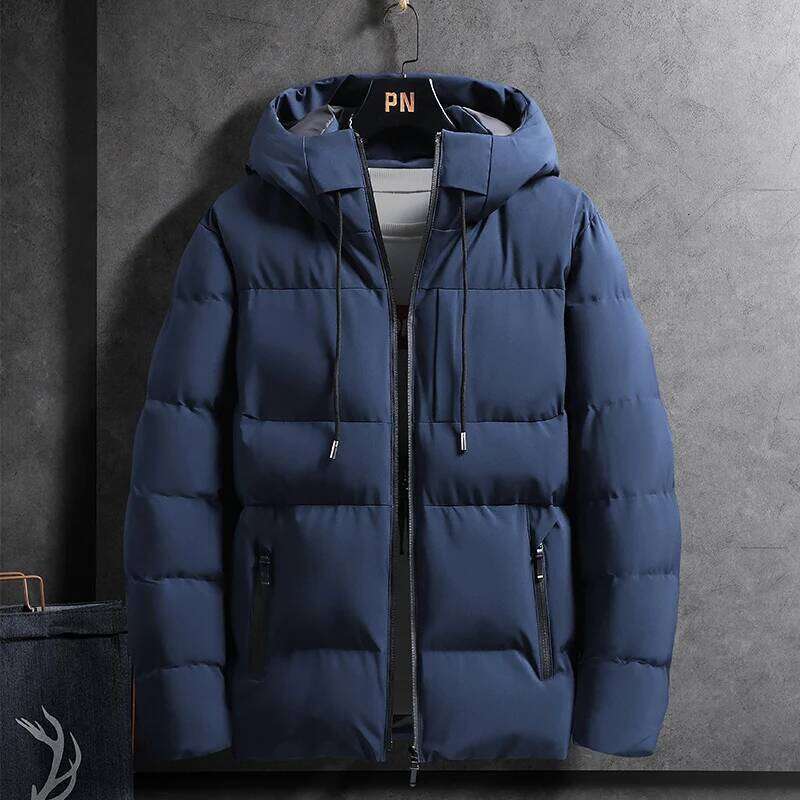 Autumn and Winter Men's Hooded Warm Casual Simple Korean Version Slim Fit Cotton Coat Trend Puffer Jacket J260626 - view 3
