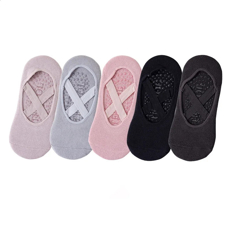 5 Pairs of Womens Non-Slip Yoga Socks for Dance Pilates Gym Breathable Cotton No-Show Socks with Silicone Grip Indoor Workout 260626 - view 5