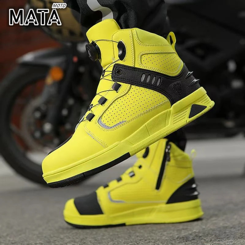 Motorcycle Boots Men Biker Shoes Moto Sneaker Microfiber Leather Adventure Motocross Antislip Equipment 260626