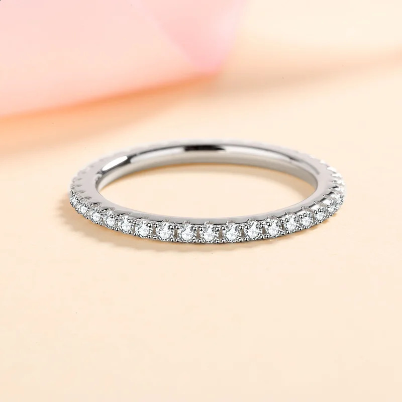 D VVS1 Full 925 Sterling Silver Ring Classics for Women Wedding Jewelry Engagement Diamond Fashion Gifts 260625 - view 4