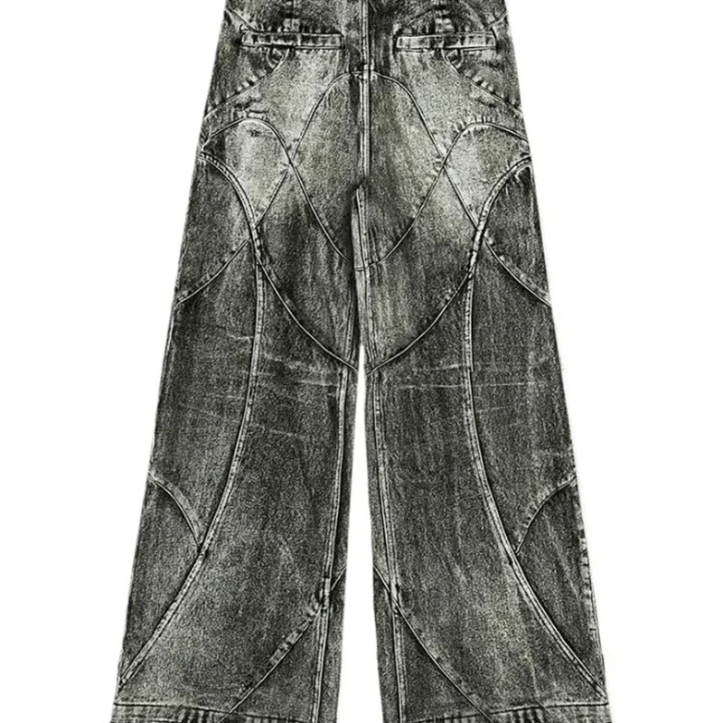 Vintage Y2k Streetwear Punk Hip Hop Jean Pants Grunge Baggy Ripped Denim Trousers Gothic Distressed Wide Leg Goth y260615