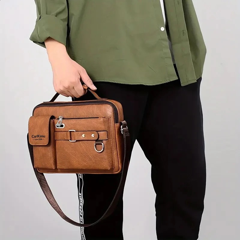 Mens business single-shoulder bag suitable for business trips Made of PU material with multiple pockets and a crossbody stra 260626 - view 6