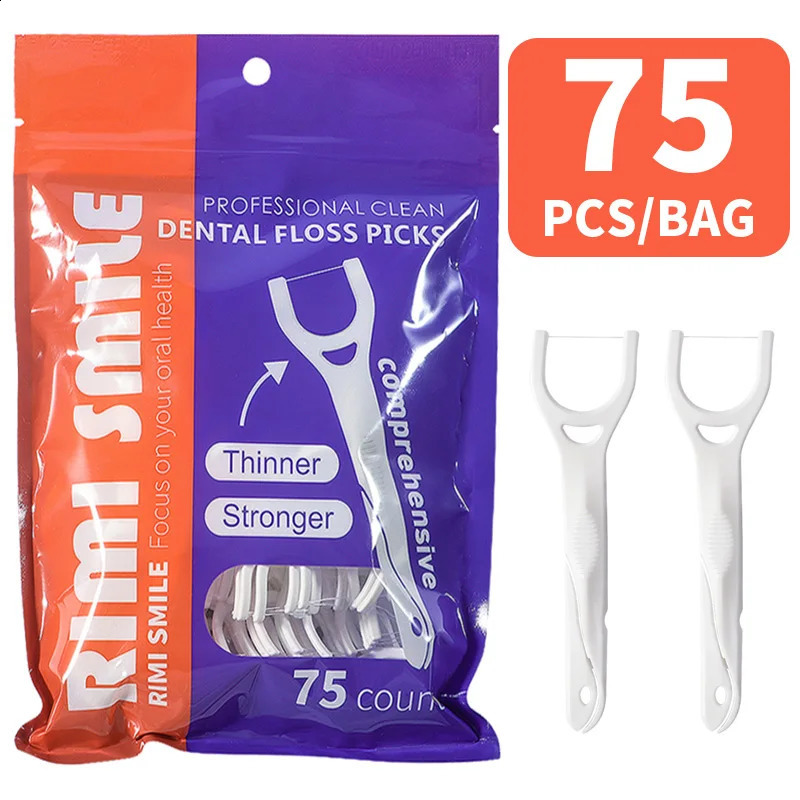 75PCSBAG Posterior Dental Floss Rod Oral Care 260626 - view 3