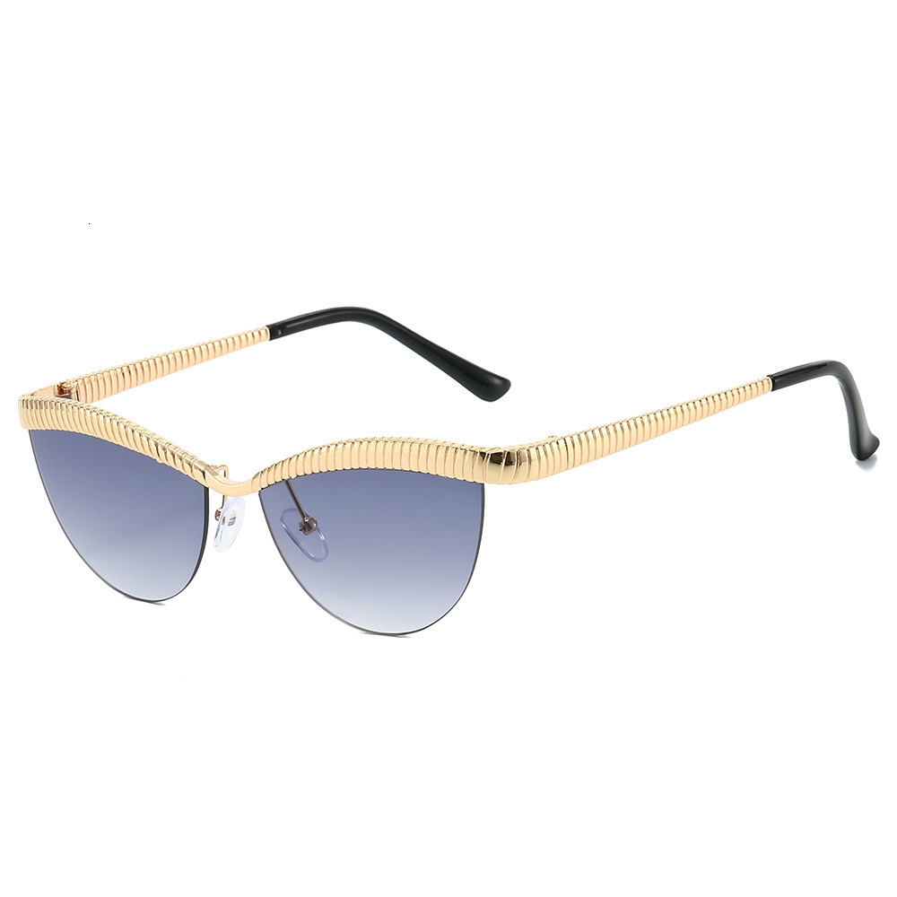 2026 New Cat-Eye Metal European And American Style Unique Internet Celebrity Ins Large Frame Fashion Sunglasses For Women - view 3
