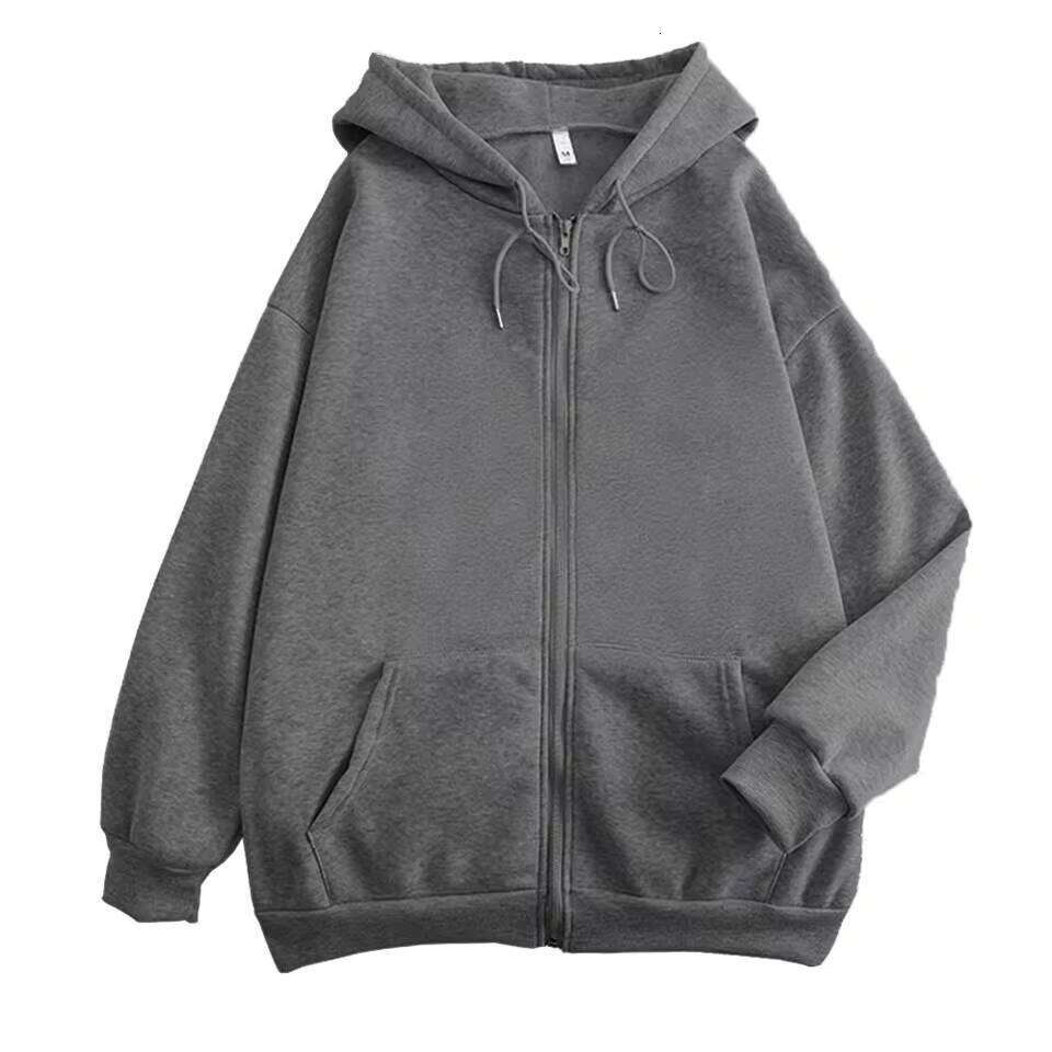High Street Men's Solid Color Zipper Long Sleeve Loose Jacket Casual Hoodie Sports Shirt Y2K Fashion Outdoor Clothing W260626 - view 5