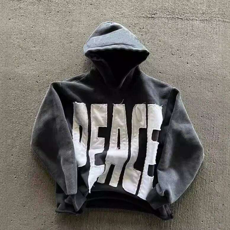 European American Popular Loose Hooded Sweatshirt for Both Men and Women Trendy Brand Embroidered Letters Street Hip-hop W260626 - view 3