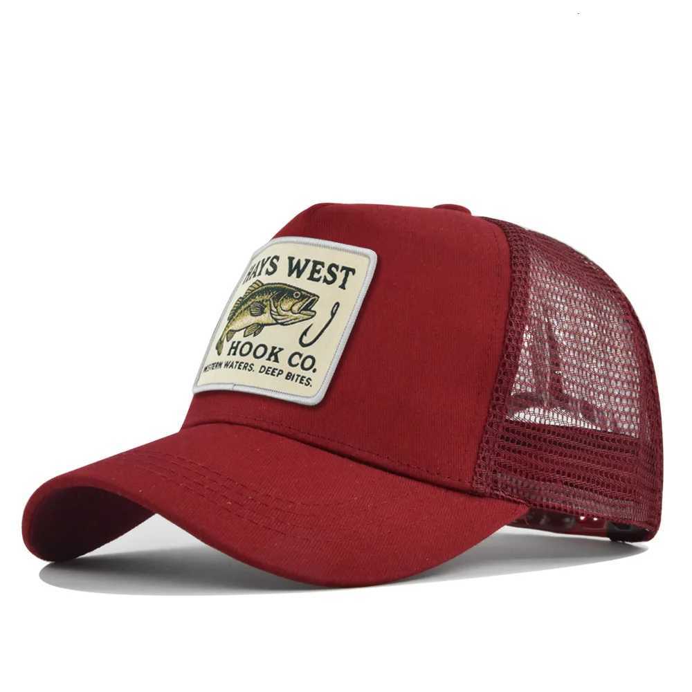 Embroidery Fishing High Baseball Quality for Men Women Outdoor Fishing SnapMesh Hat Breathable Sunshade Dad Trucker Hat M260626 - view 6