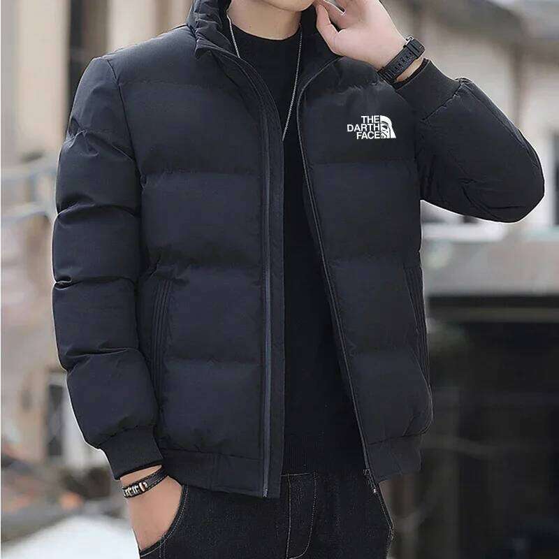 2026Men's Autumn Winter Stand Collar Jacket Fashion Windproof Warm Cotton Padded Coat Outdoor Casual Zipper Closure Short Parkas J260626 - view 7