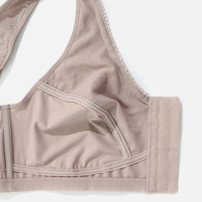 BEAUWEAR 7 Hooks Front Closure Unlined Thin Comfort Bra Plain Floral Undewear Full Cup Minimizer Wireless Lingerie 0XL5XL 260626 - view 5