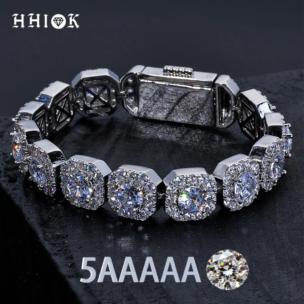 Valentine Day Cluster Tennis Bracelet Hip Hop Jewelry Sparkle 5A CZ Diamond 10/12mm Rock Sugar Tennis Bracelet Gift 260626 - view 1