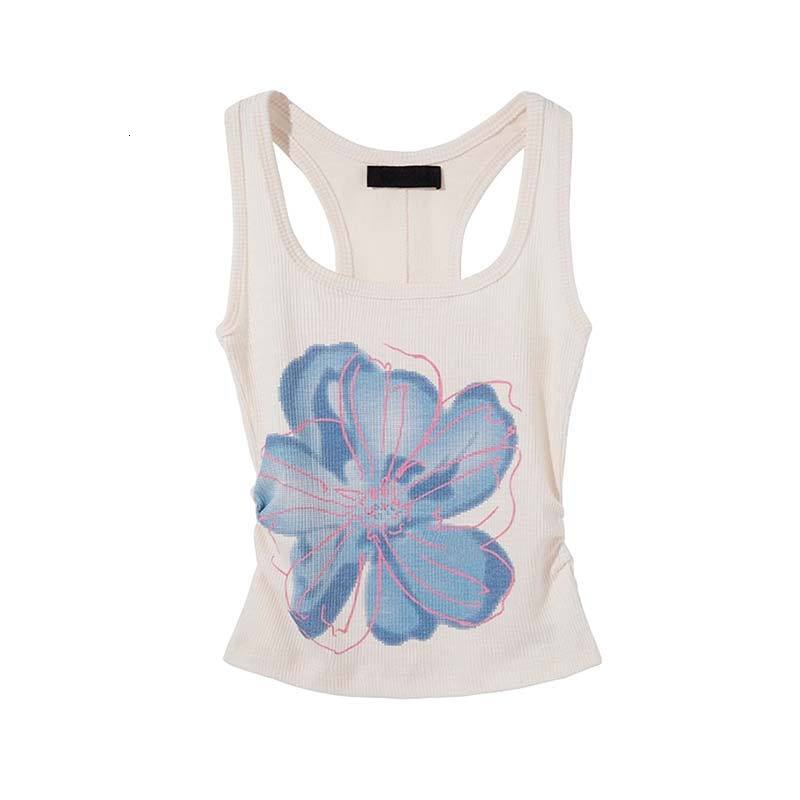 Stylish Gradient Orchid Print Camisole For Women, Summer Outerwear, Anti-Exposure, Slim-Fit, With A Racerback Design Sleeveless Top Sexy Suspenders - view 6