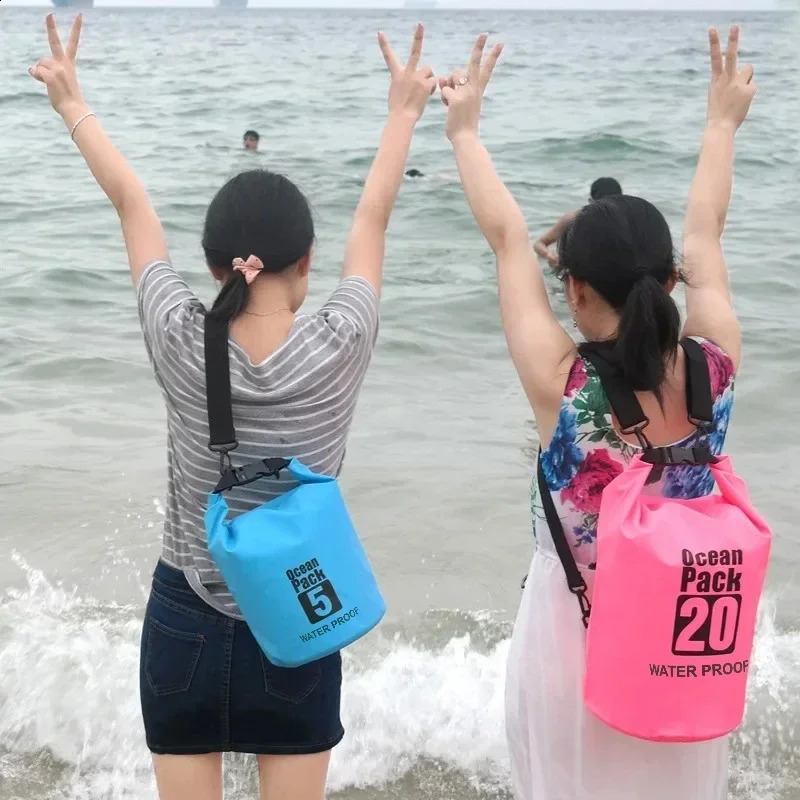 Dry PVC waterproof bags for men and women 2L5L10L20L30L outdoor swimming bucket bags rafting bags 260626 - view 4