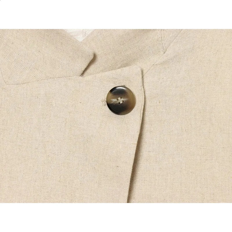 ZHIO 2026 Summer Arrival Womens Simple Casual Notch Lapel Linen Blend Short Sleeve Blazer Jacket 260626 - view 5