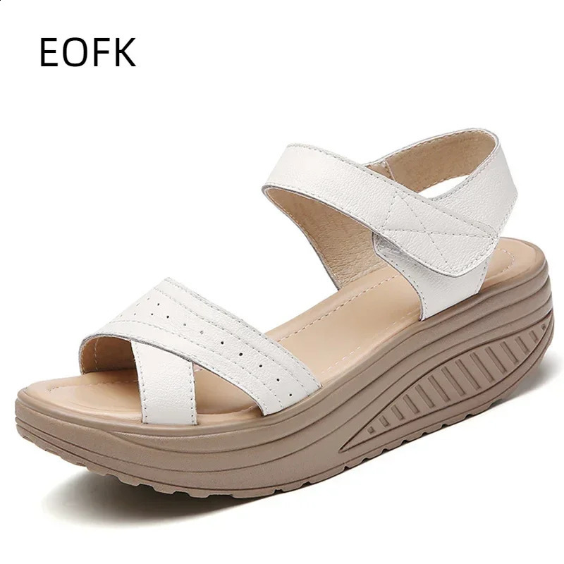 EOFK Women Comfortable Sandals Wedges Platform Ankle Strap Casual Ortic Walking Orthopedic Arch Support 5cm heel 260626 - view 3