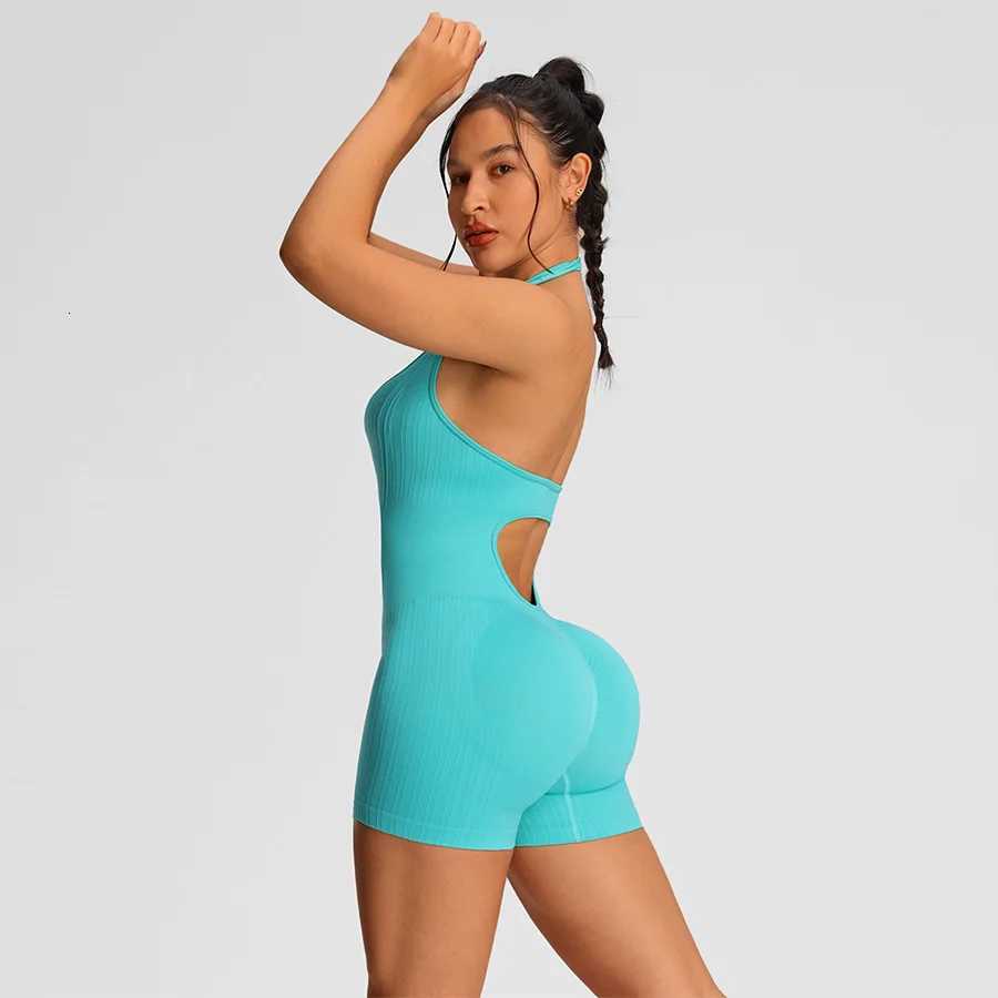 Gym Sportswear Woman Summer Rompers Combi-pants Women Jumpsuits Sport Yoga Clothes Female Fitness Overalls Shorts Bodysuit M260626 - view 5