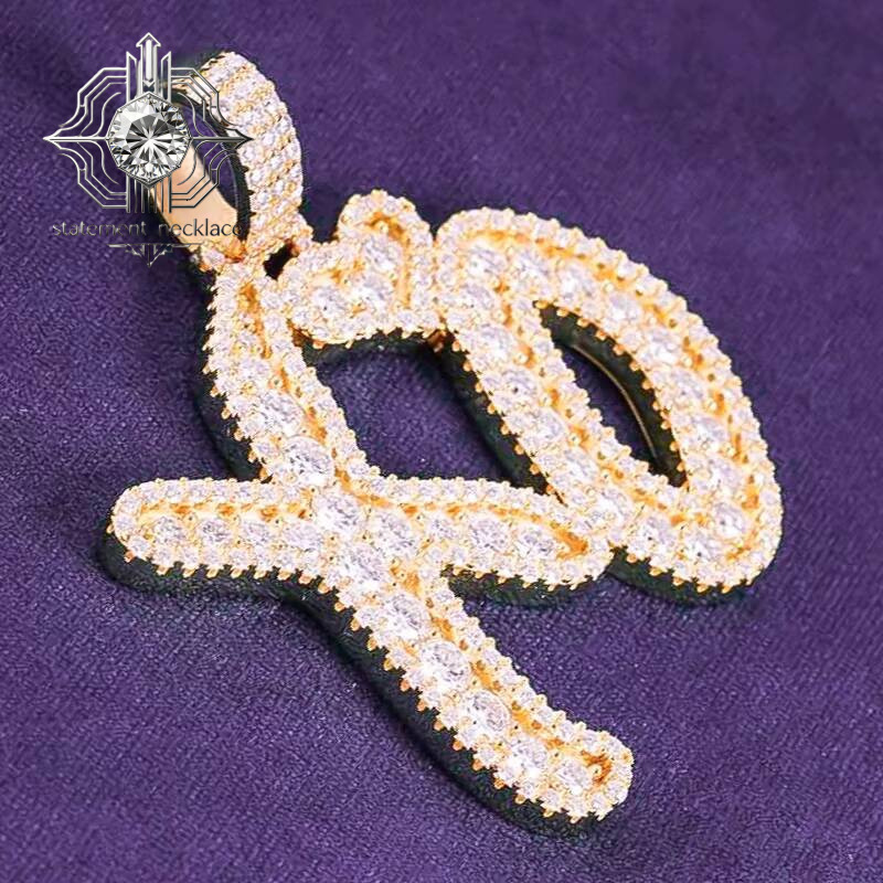 GRA Hip Hop Iced Pearl 925 Sterling Silver Diamond Tester VVS Silicon Stone Letter XO Cluster Pendant for Men and Women