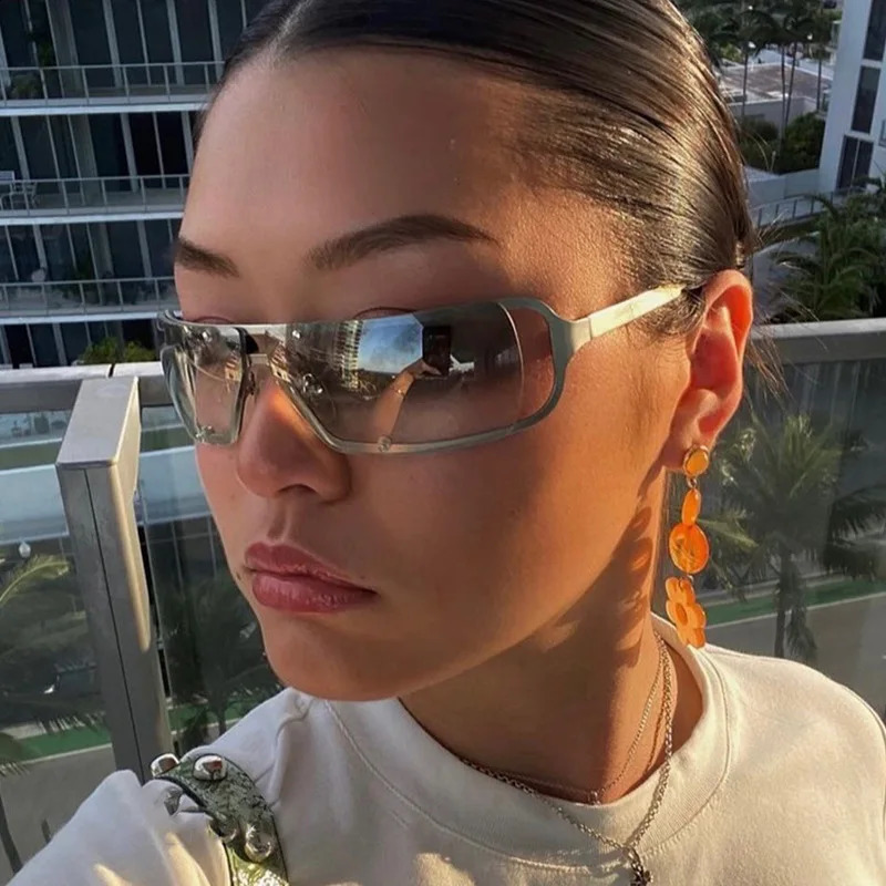 Square Y2K Womens Sunglasses Vintage Small Rectangle Lens Female tie sun Glasses Men Retro glasses Future technology Eyewear 260626 - view 5