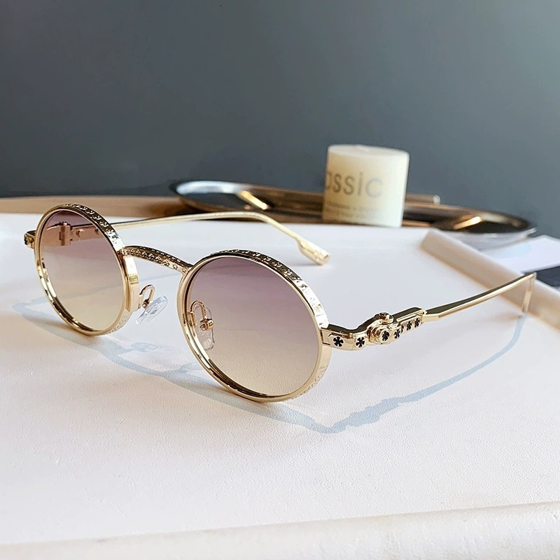 European And American Fashion Designer's New Retro Small Frame Circular Sunglasses Punk Hip-hop Internet Celebrity Street Photography Sunglasses  - view 7