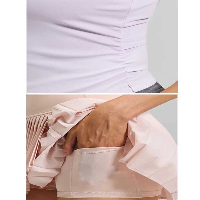 2 Womens 2026 Piece New Yoga Sets Fixed Shockproof Bra Pads U-Neck Tank Top Pleated Tennis Skirt High Stretch Casual Sportswear M260626 - view 6