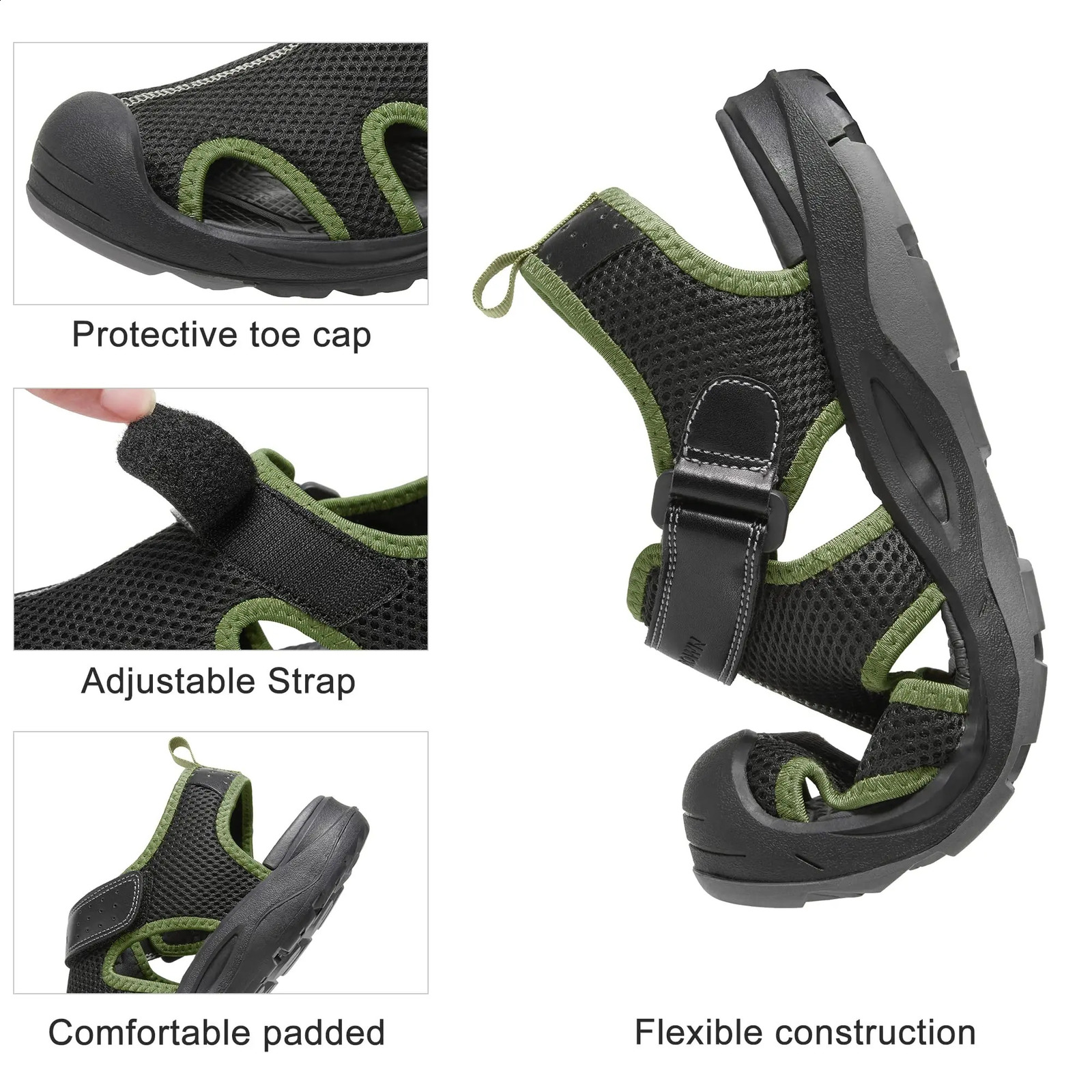 GOLDEN CAMEL Mens Summer Sandals Mesh Closed-Toe Beach Sandal Treking Water Hiking Shoes for Men Outdoor Waterproof 260622 - view 7