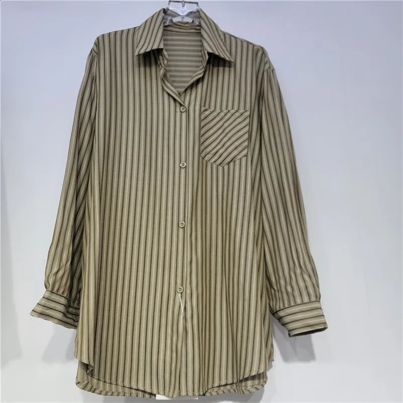 SuperAen Korean Style Fashion Short Denim Vest Women Autumn lapel Collar Simple Vintage Striped Loose Shirts 260626 - view 7