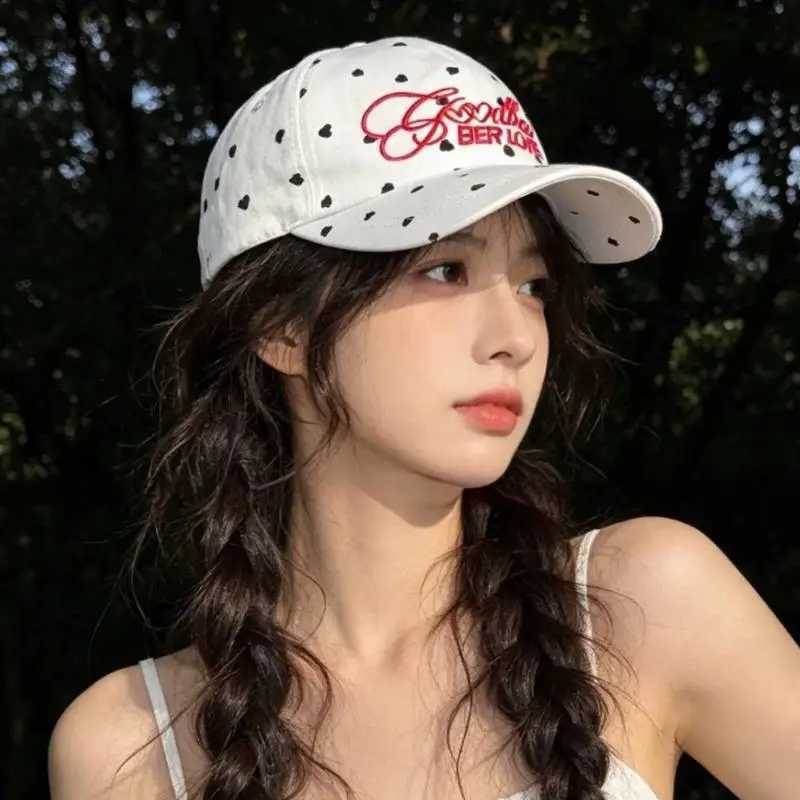 embroidered Korean version heart letter polka dot baseball versatile spring and summer sunshade duckbill hat M260626 - view 4