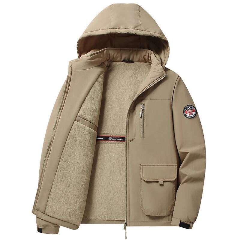 New In Plus Size 8XL Men's Autumn Jacket Hooded Fleece Lined Coat Male Windproof Waterproof Big Large Outdoor Fishing Work Parka W260626 - view 6