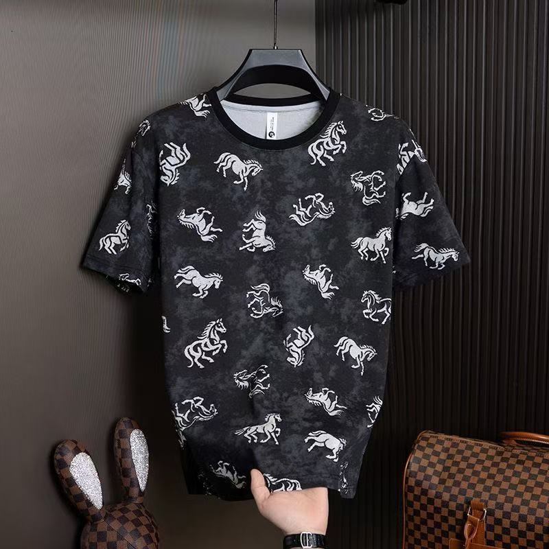Luxury Men's Personalized Tie-Dye Short-Sleeve T-Shirt, New Summer Fashion, Stylish And Handsome, Loose-Fitting, Versatile, Round-Neck Top - view 4
