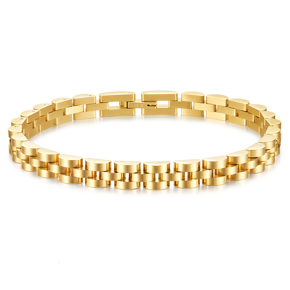 6 12MM 2 Tone Stainless Steel Watch Strap Bracelet For Men And Women 18k Gold Gun Black Gold Multi-color Watch Bank Bangle Bracelets Bijoux Jewelry Wh - view 1