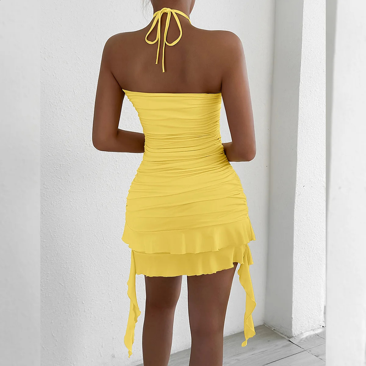 Womens Mini Skirt Fashion Halter Top Spicy Girl Tight Pleated Sexy Dress 260626 - view 7