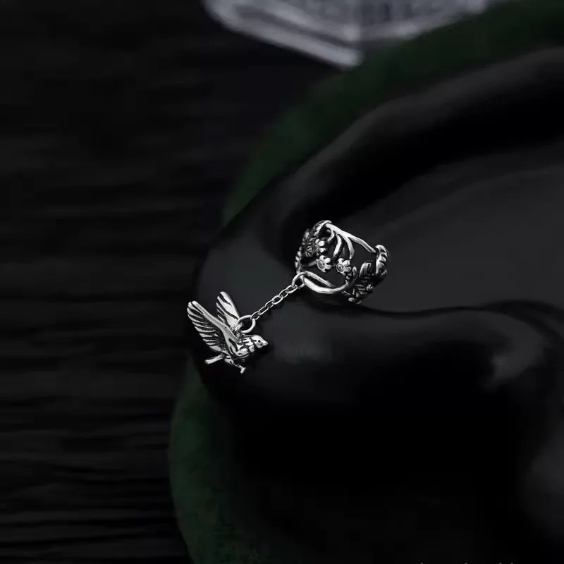 Retro flower leaf tassel chain ear bone clip no hole animal accessory unisex 260623 - view 4
