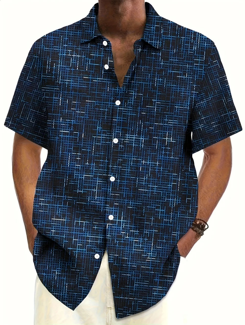 Summer Retro Texture Gradient Artistic 3D Printed Shirts - Casual Beach Hawaiian Style Mens Top - Suitable for Daily Wearing 260626 - view 4