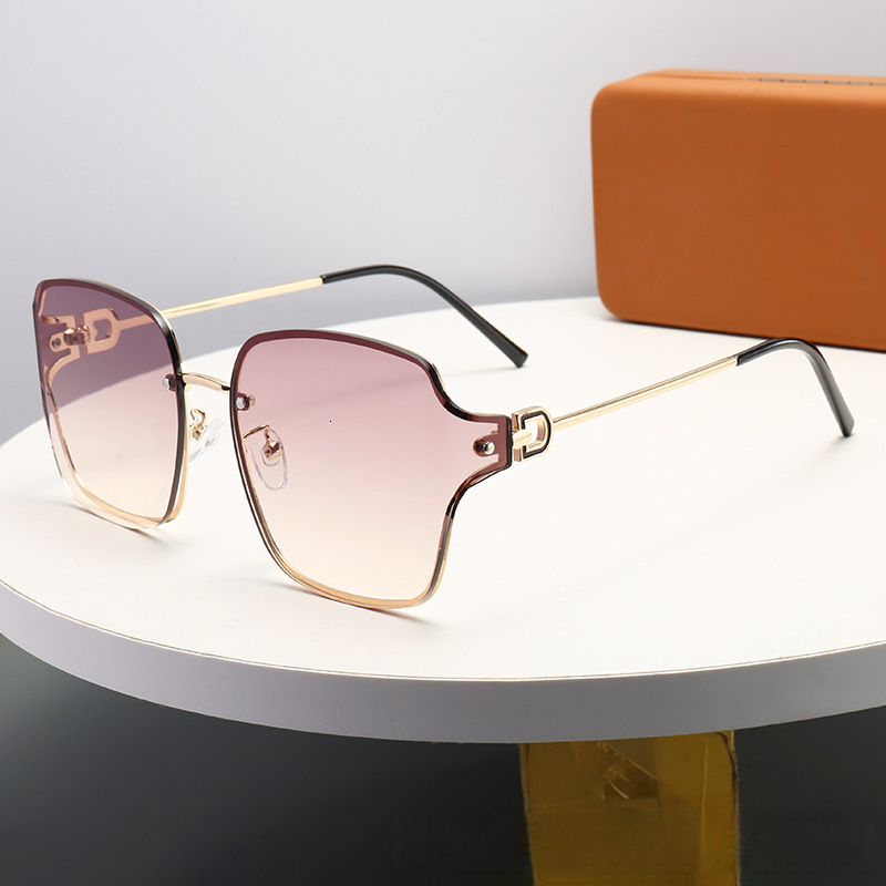Designer's New Niche Luxury Casual Fashion Versatile Ins Bending Sunglasses With Sun Protection And UV Protection Big Face Slimming Internet Famo - view 4