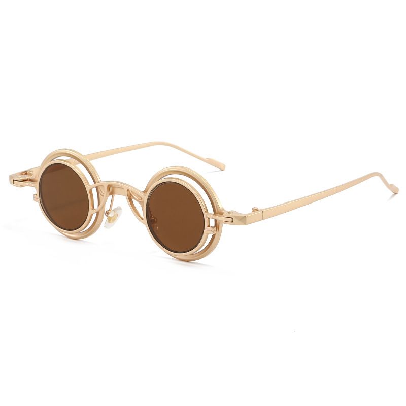 European And American Personalized Round-Frame Metal Men, Retro Fashion With A High-End Feel, Hip-Hop Trendy Street Style Sunglasses For Women - view 4