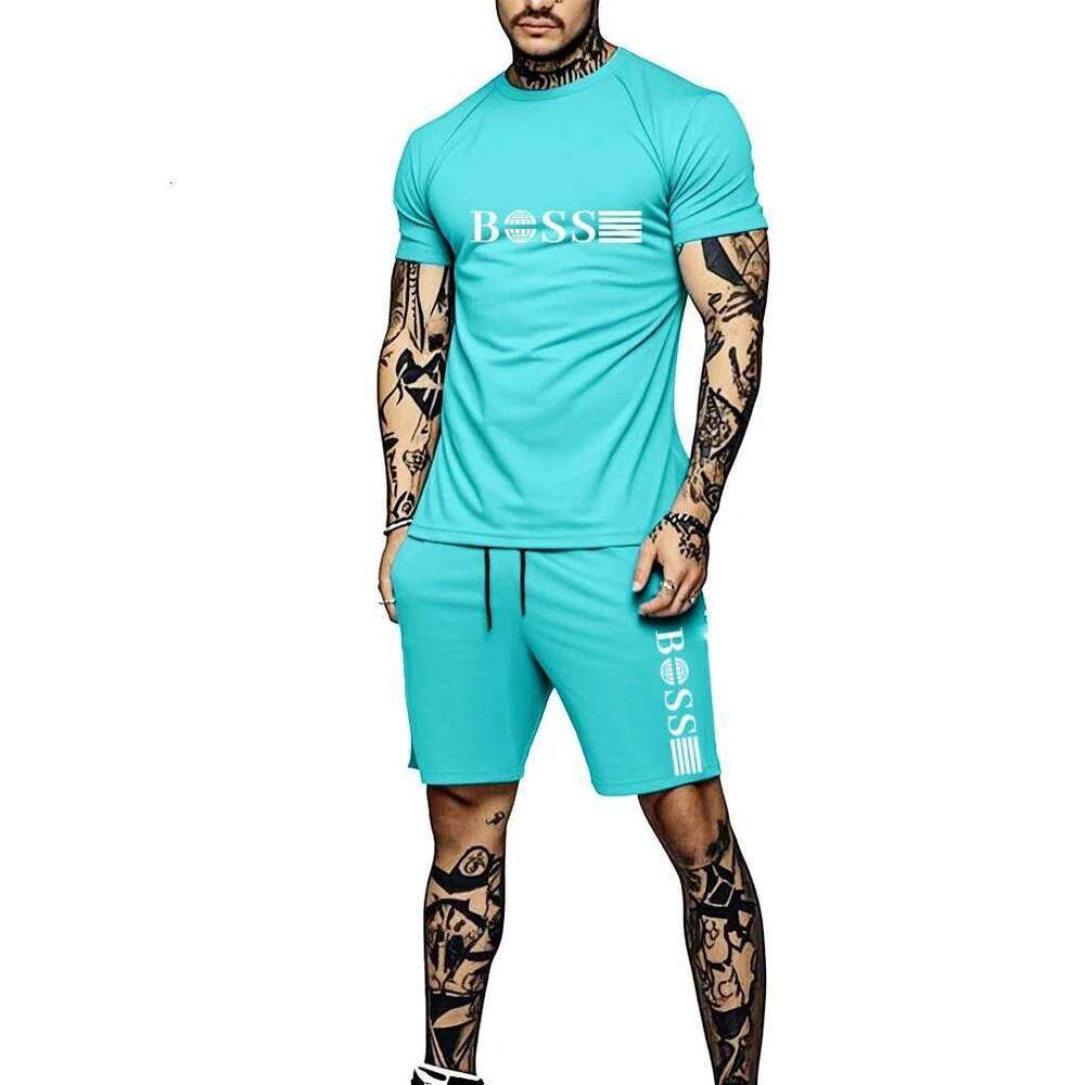 2026 Fashionable summer outdoor sports suit men's breathable T-shirt shorts casual and fashionable two-piece set 26Y0626 - view 5